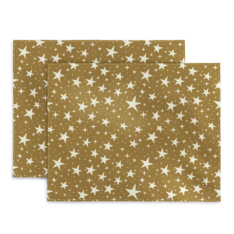 Avenie Christmas Stars Olive Green Placemat