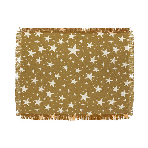 Avenie Christmas Stars Olive Green Throw Blanket