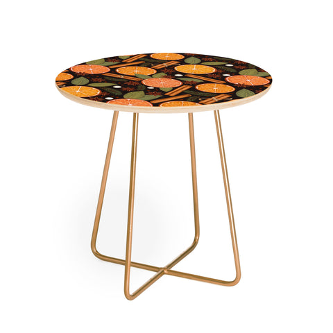 Avenie Christmas Yule Spices Round Side Table