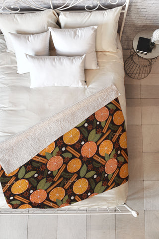 Avenie Christmas Yule Spices Fleece Throw Blanket