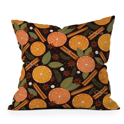 Avenie Christmas Yule Spices Throw Pillow