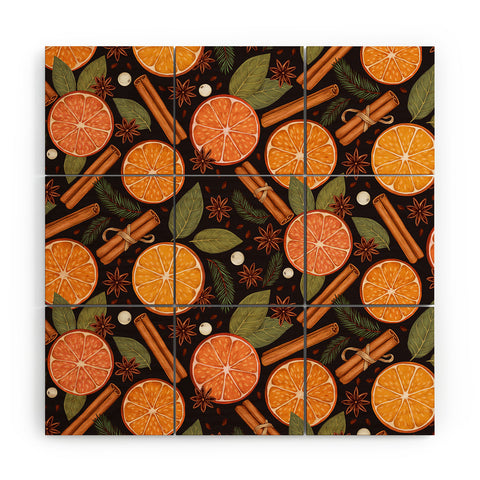 Avenie Christmas Yule Spices Wood Wall Mural
