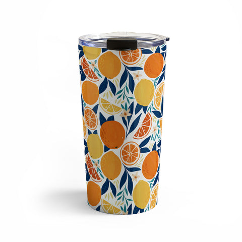 Avenie Citrus Fruits Blue Travel Mug