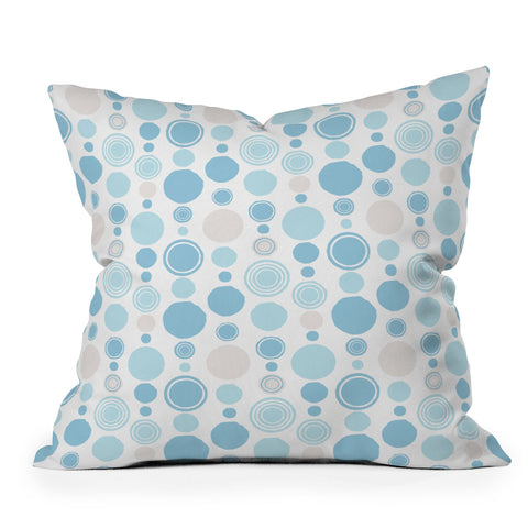 Avenie Concentric Circle Pattern Blue Outdoor Throw Pillow