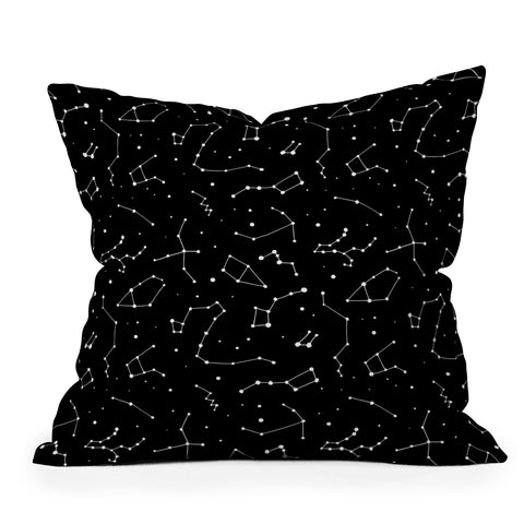 Avenie Constellations Black and White Outdoor Throw Pillow