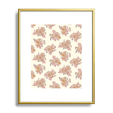 Avenie Cottage Garden Floral Metal Framed Art Print