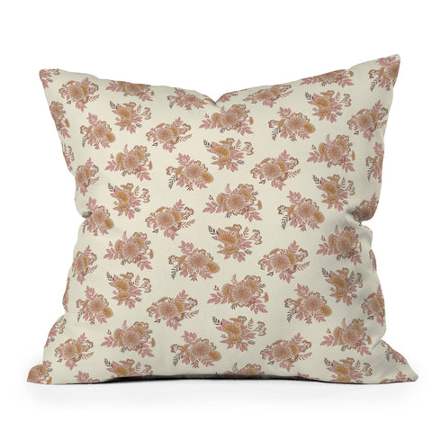 Avenie Cottage Garden Floral Throw Pillow