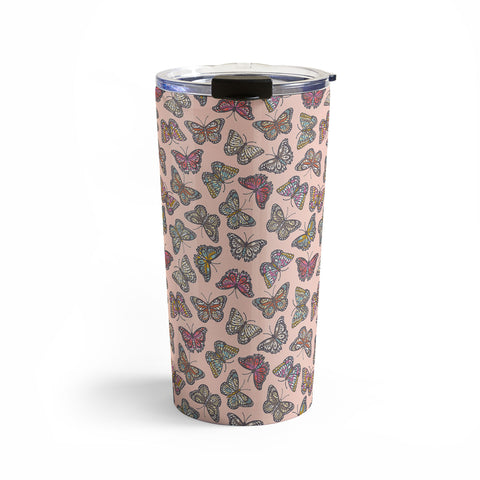 Avenie Countryside Butterflies Pink Travel Mug