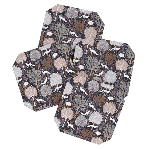 Avenie Countryside Forest Snow Fox Coaster Set