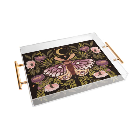 Avenie Countryside Garden Moth II Acrylic Tray