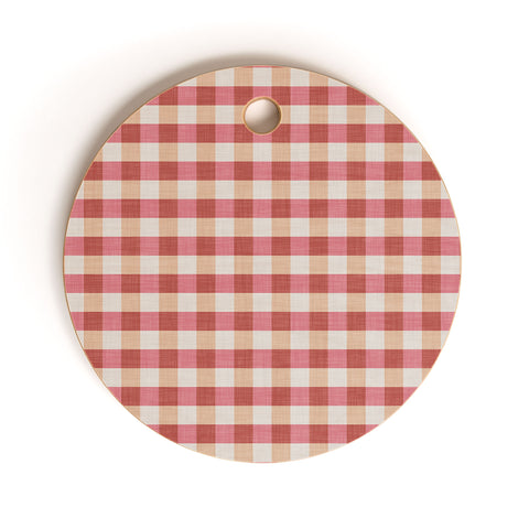 Avenie Cozy Gingham Cutting Board Round