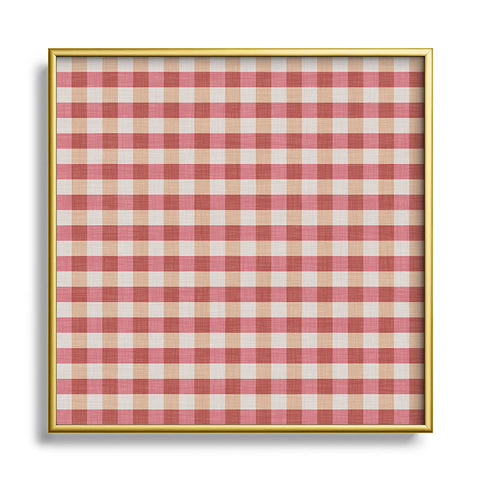 Avenie Cozy Gingham Square Metal Framed Art Print