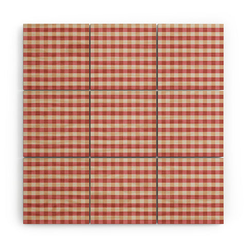Avenie Cozy Gingham Wood Wall Mural