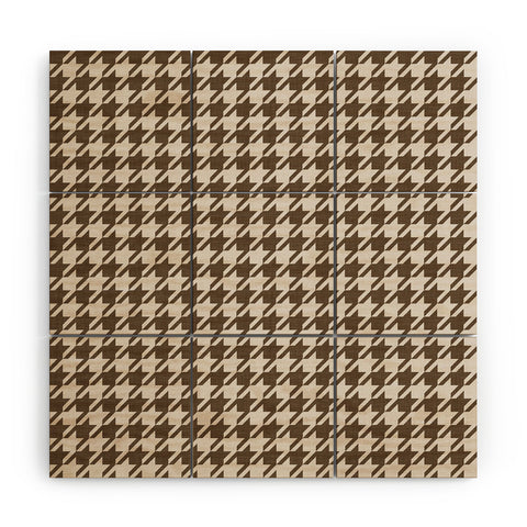 Avenie Cozy Houndstooth Wood Wall Mural