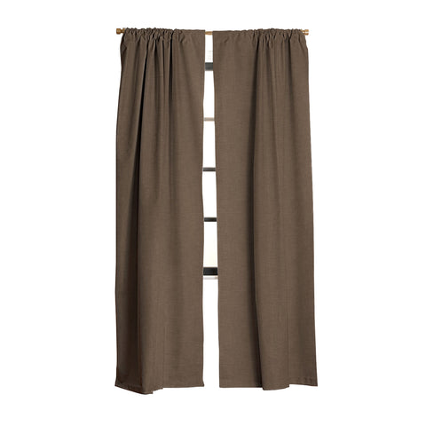 Avenie Cozy Linen Effect In Coffee Blackout Window Curtain