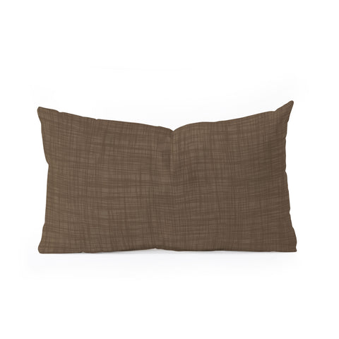 Avenie Cozy Linen Effect In Coffee Oblong Throw Pillow