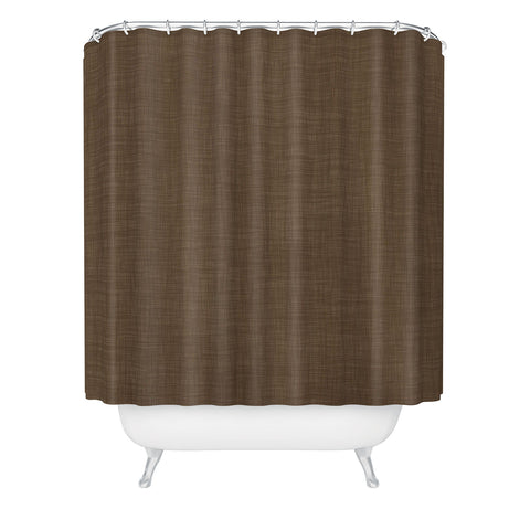 Avenie Cozy Linen Effect In Coffee Shower Curtain