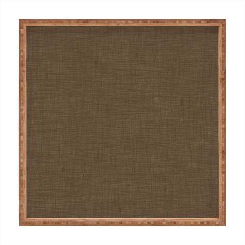 Avenie Cozy Linen Effect In Coffee Square Tray