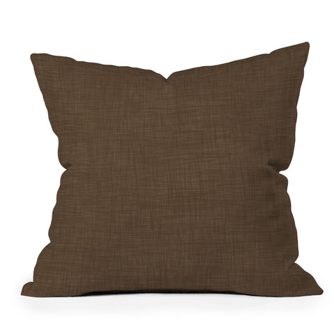 Avenie Cozy Linen Effect In Coffee Throw Pillow