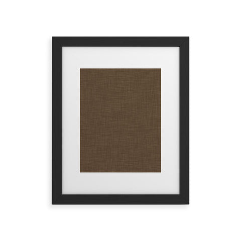 Avenie Cozy Linen Effect In Coffee Framed Art Print