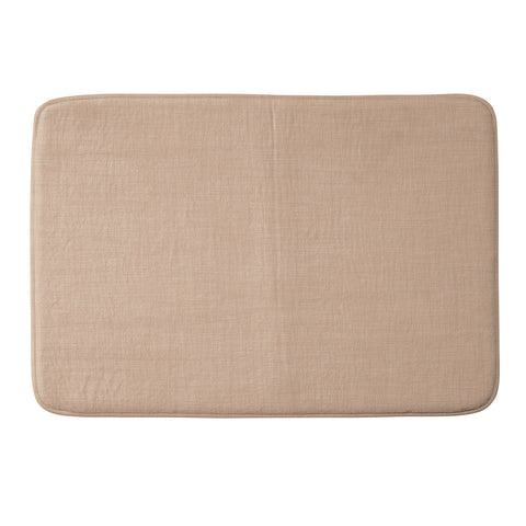 Avenie Cozy Linen Effect In Cream Memory Foam Bath Mat