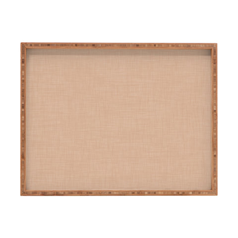 Avenie Cozy Linen Effect In Cream Rectangular Tray