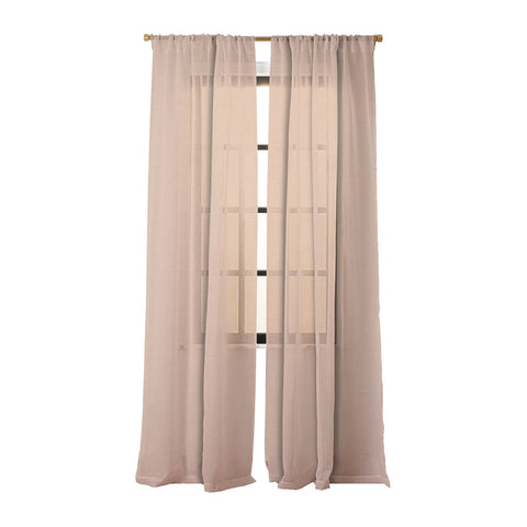 Avenie Cozy Linen Effect In Cream Sheer Window Curtain