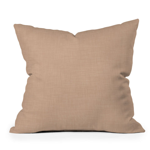 Avenie Cozy Linen Effect In Cream Outdoor Throw Pillow