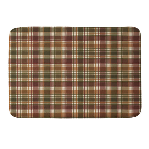 Avenie Cozy Vintage Plaid Memory Foam Bath Mat