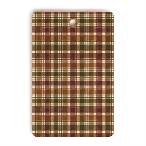 Avenie Cozy Vintage Plaid Cutting Board Rectangle