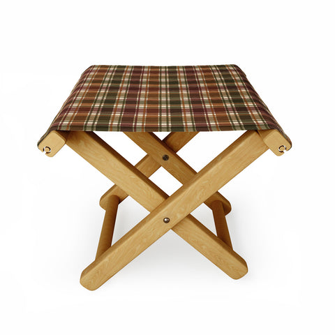 Avenie Cozy Vintage Plaid Folding Stool