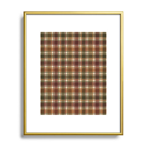 Avenie Cozy Vintage Plaid Metal Framed Art Print