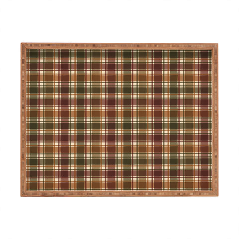 Avenie Cozy Vintage Plaid Rectangular Tray