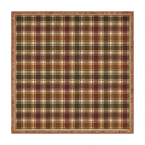 Avenie Cozy Vintage Plaid Square Tray