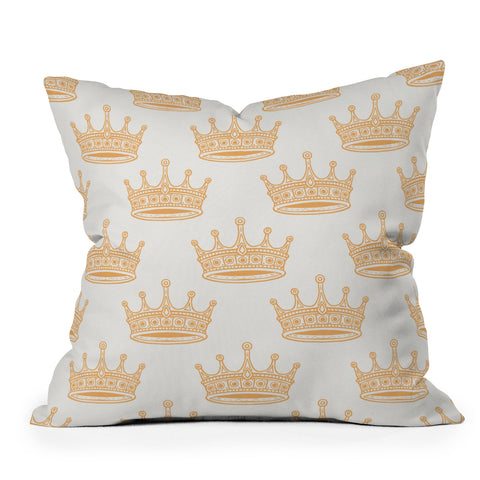 Avenie Crown Pattern Light Outdoor Throw Pillow