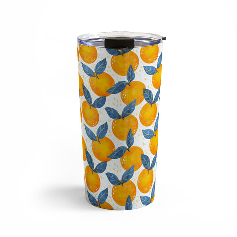 Avenie Cyprus Oranges Blue and Orange Travel Mug