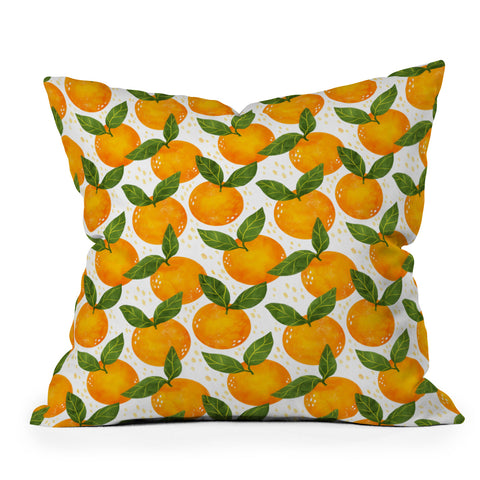 Avenie Cyprus Oranges Outdoor Throw Pillow