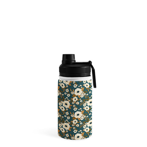 Avenie Delicate Blue and Gold Floral Water Bottle