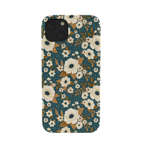 Avenie Delicate Blue and Gold Floral Phone Case