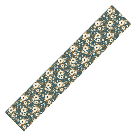 Avenie Delicate Blue and Gold Floral Table Runner