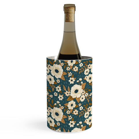 Avenie Delicate Blue and Gold Floral Wine Chiller