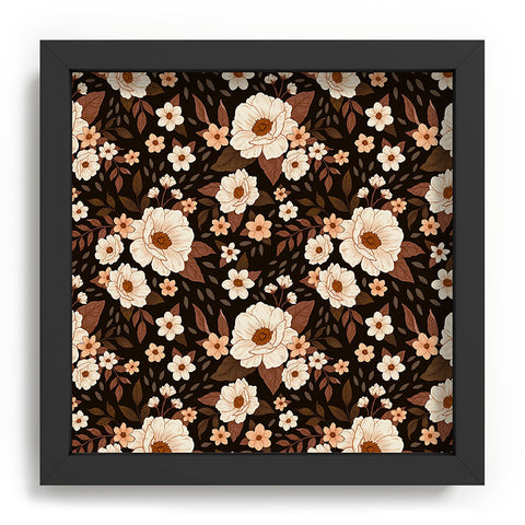 Avenie Delicate Deep Autumn Floral Recessed Framing Square