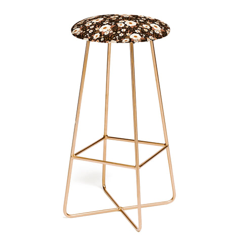 Avenie Delicate Deep Autumn Floral Bar Stool