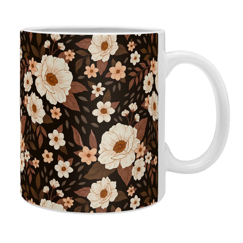 Avenie Delicate Deep Autumn Floral Coffee Mug