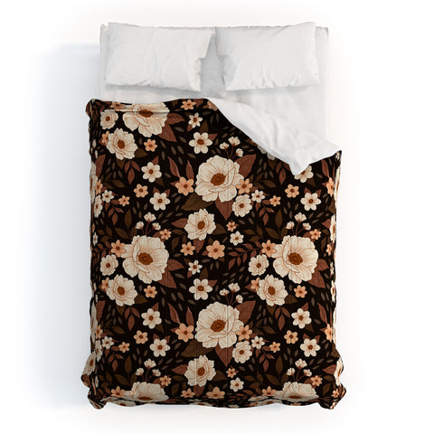 Avenie Delicate Deep Autumn Floral Comforter