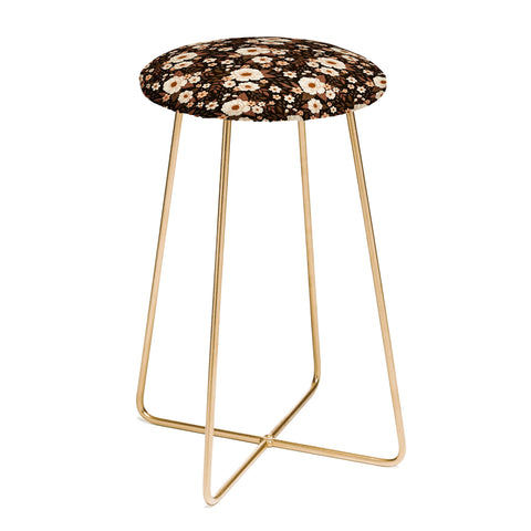 Avenie Delicate Deep Autumn Floral Counter Stool