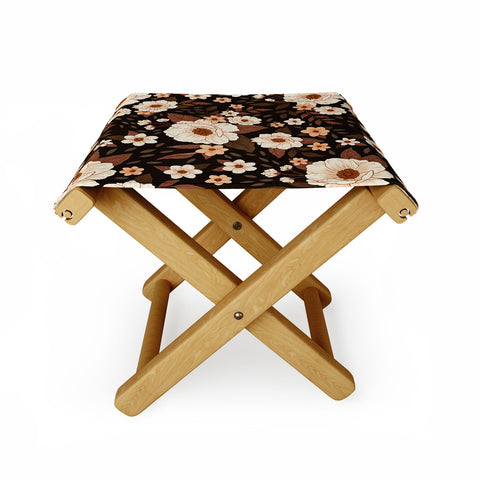 Avenie Delicate Deep Autumn Floral Folding Stool