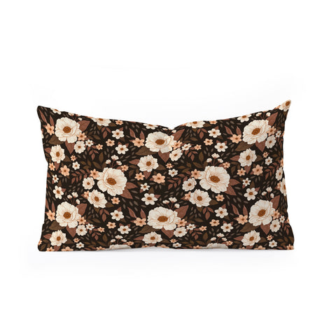 Avenie Delicate Deep Autumn Floral Oblong Throw Pillow