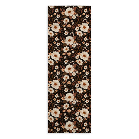 Avenie Delicate Deep Autumn Floral Yoga Towel