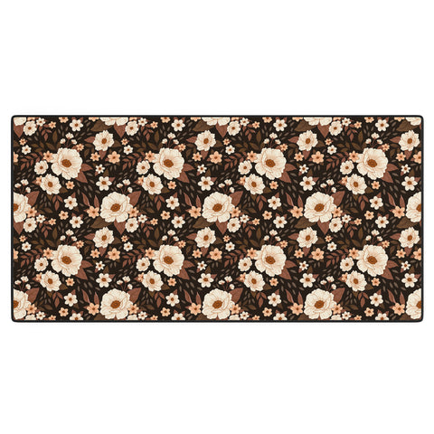 Avenie Delicate Deep Autumn Floral Desk Mat
